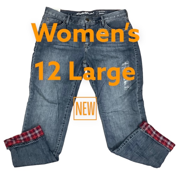 Eddie Bauer Jeans Womens Eddie Bauer 2 Large Jeans Denim Navy Blue